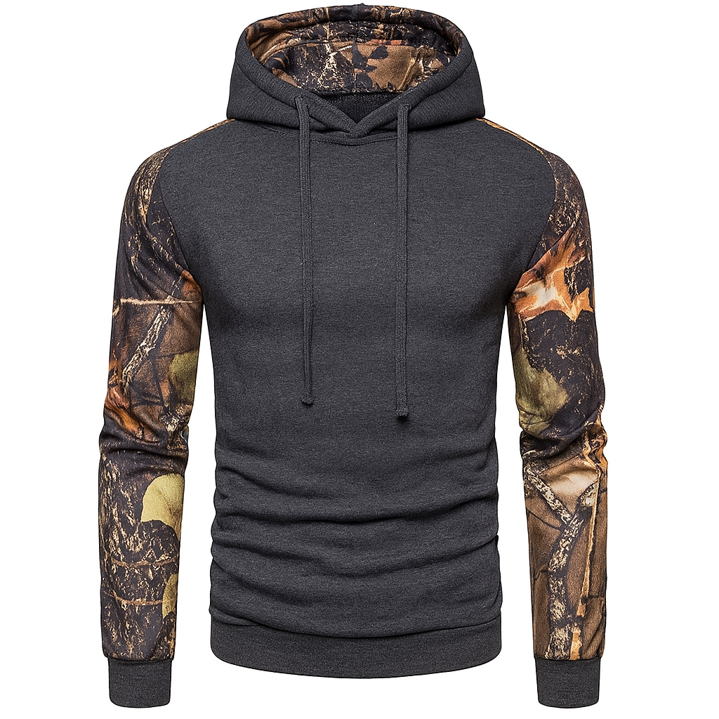 Camouflage Sleeve Pullover Hoodie