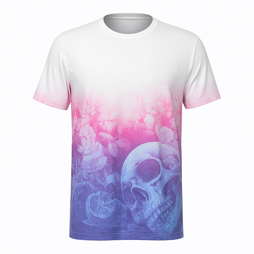 Men’s Gradient Skull Graphic T-Shirt